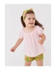 LCW baby Kare Yaka Kısa Kollu Kız Bebek 3lü Takım