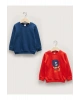LCW baby Kırmızı Bisiklet Yaka Uzun Kollu Erkek Bebek Sweatshirt 2li