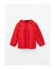 LCW baby Kırmızı Kapüşonlu Uzun Kollu Basic Erkek Bebek Mont