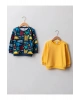 LCW baby Lacivert Bisiklet Yaka Uzun Kol Erkek Bebek Sweatshirt 2li