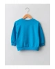 LCW baby Mavi Bisiklet Yaka Uzun Kollu Baskılı Pamuklu Erkek Bebek Sweatshirt