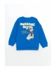LCW baby Mavi Nostaljik Maymun Baskılı Erkek Çocuk Sweatshirt