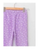 LCW baby Mor Beli Lastikli Puantiye Desenli Polar Kız Bebek Eşofman Alt