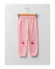 LCW baby Pembe Beli Lastikli Baskılı Kız Bebek Jogger Eşofman Alt