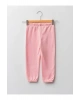 LCW baby Pembe Beli Lastikli Baskılı Kız Bebek Jogger Eşofman Alt