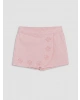 LCW baby Pembe Beli Lastikli Kız Bebek Nakışlı Gabardin Şort