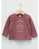 LCW baby Pembe Bisiklet Yaka Uzun Kollu Baskılı Pamuklu Kız Bebek Sweatshirt 2li