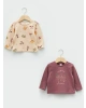 LCW baby Pembe Bisiklet Yaka Uzun Kollu Baskılı Pamuklu Kız Bebek Sweatshirt 2li