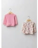 LCW baby Pembe Bisiklet Yaka Uzun Kollu Kız Bebek Sweatshirt 2li