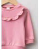 LCW baby Pembe Bisiklet Yaka Uzun Kollu Kız Bebek Sweatshirt 2li