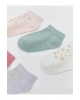 LCW baby Pembe Çiçekli Kız Bebek Patik Çorap 5