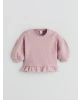 LCW baby Pembe Dantel Detaylı Kız Bebek Sweatshirt Ve Tayt