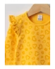 LCW baby Sarı Bisiklet Yaka Uzun Kol Kız Bebek Tişört 2li