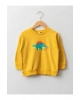 LCW baby Sarı Bisiklet Yaka Uzun Kollu Baskılı Pamuklu Erkek Bebek Sweatshirt