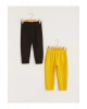 LCW baby Siyah Beli Lastikli Basic Erkek Bebek Jogger Eşofman Alt 2li