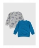 LCW baby Turkuaz Erkek Bebek Baskılı Sweatshirt 2li