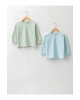 LCW baby Yeşil Bisiklet Yaka Uzun Kollu Basic Erkek Bebek Sweatshirt 2li