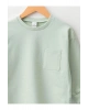 LCW baby Yeşil Bisiklet Yaka Uzun Kollu Basic Erkek Bebek Sweatshirt 2li