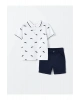 LCW baby Polo Yaka Baskılı Erkek Bebek Tişört ve Şort 2li Takım