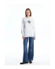 LCW Bisiklet Yaka Baskılı Oversize Kadın Sweatshirt