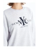 LCW Bisiklet Yaka Baskılı Oversize Kadın Sweatshirt