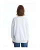 LCW Bisiklet Yaka Baskılı Oversize Kadın Sweatshirt