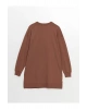 LCW Bisiklet Yaka Baskılı Oversize Kadın Sweatshirt Tunik