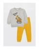 Lcw Bisiklet Yaka Baskılı Uzun Kollu Erkek Bebek Sweatshirt Ve Eşofman Altı 2li Takım