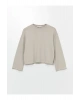 LCW Bisiklet Yaka Düz Oversize Kadın Sweatshirt