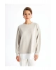 LCW Bisiklet Yaka Düz Oversize Kadın Sweatshirt Tunik
