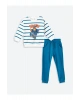 Lcw Bisiklet Yaka Uzun Kollu Çizgili Erkek Bebek Sweatshirt Ve Eşofman Alt 2li Takım