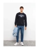 LCW Casual Lacivert Bisiklet Yaka Uzun Kollu Baskılı Erkek Sweatshirt