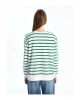 LCW Comfort Çizgili Bisiklet Yaka Çizgili Kadın Sweatshirt (W4)