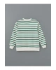 LCW Comfort Çizgili Bisiklet Yaka Çizgili Kadın Sweatshirt (W4)