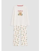 LCW DREAM Ekru Yılbaşı Temalı Kadın Pijama Takımı