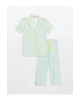 LCW DREAM Gömlek Yaka Baskılı Kadın Pijama Takımı