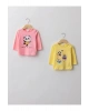 LCW ECO Pembe Bisiklet Yaka Uzun Kollu Baskılı Pamuklu Kız Bebek Tişört 2li