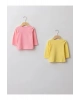 LCW ECO Pembe Bisiklet Yaka Uzun Kollu Baskılı Pamuklu Kız Bebek Tişört 2li