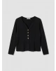 LCW EVERYDAY Siyah V Yaka Regular Fit Kadın Triko Hırka
