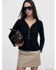 LCW EVERYDAY Siyah V Yaka Regular Fit Kadın Triko Hırka