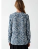 LCW Grace Mavi Bisiklet Yaka Desenli Bluz