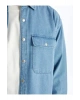 LCW Jeans İndigo Rahat Kalıp Uzun Kollu Erkek Jean Gömlek