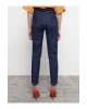 LCW Jeans İndigo Yüksek Bel Mom Fit Düz Cep Detaylı Kadın Rodeo Jean Pantolon