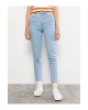 LCW Jeans İndigo Yüksek Bel Slim Fit Kadın Jean Pantolon
