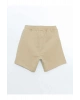 LCW Kids Bej Basic Beli Lastikli Pamuklu Erkek Çocuk Şort