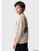 LCW Kids Bej Baskılı Erkek Çocuk Kalın Sweatshirt