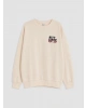 LCW Kids Bej Baskılı Erkek Çocuk Kalın Sweatshirt
