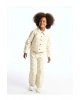 LCW Kids Bej Beli Lastikli Baskılı Kız Bebek Pantolon