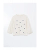 LCW Kids Bej Bisiklet Yaka Çiçekli Kız Çocuk Sweatshirt ve Tayt Pantolon 2li