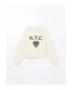Lcw Kids Bej Bisiklet Yaka Kız Çocuk Kalın Crop Sweatshirt